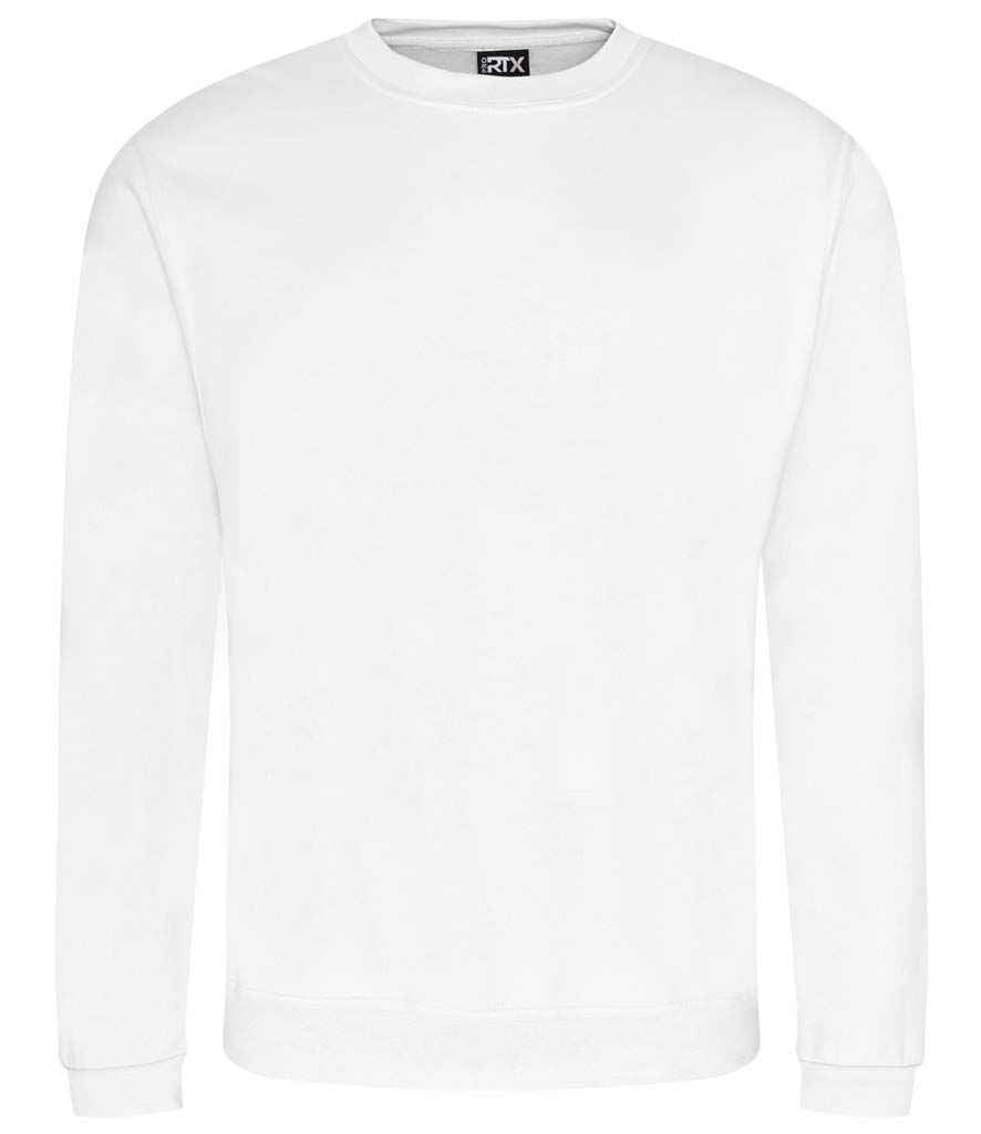 Pro RTX RX301 White Front - Sweatshirt Ready to be Embroidered and Printed by Custard Workwear - Cheap Personalised and Customised Workwear in Nottinghamshire, Derbyshire and Leicestershire