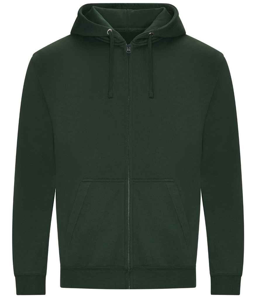 Pro RTX RX351 Bottle Green Front - Zip Hoodie Ready to be Embroidered and Printed by Custard Workwear - Cheap Personalised and Customised Workwear in Nottinghamshire, Derbyshire and Leicestershire