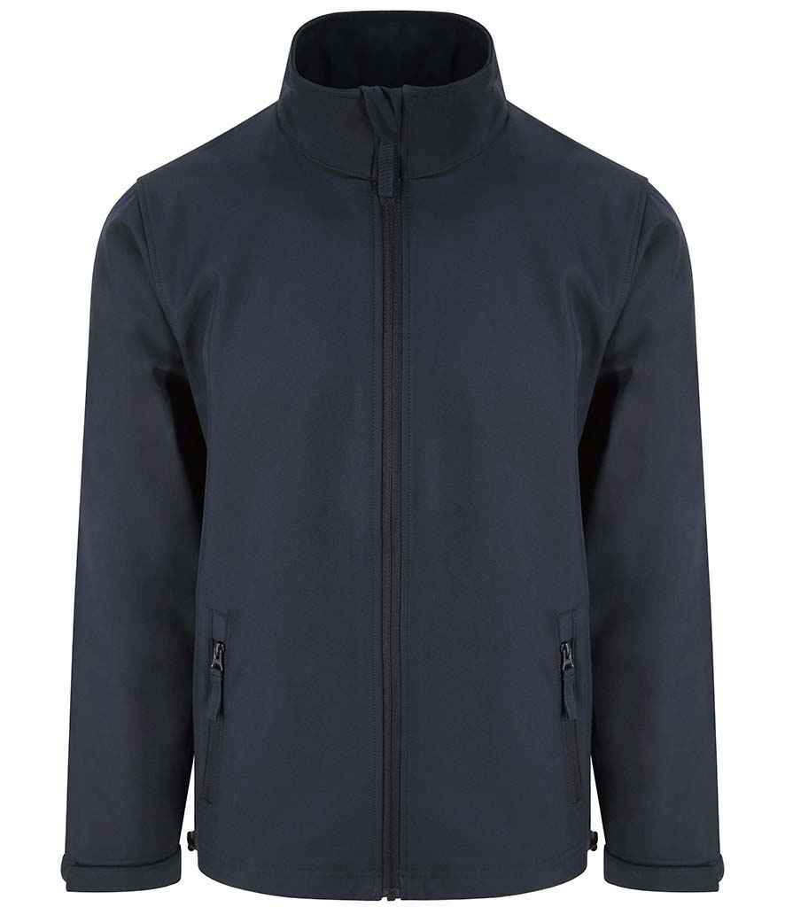Pro RTX RX500 Navy Front - Soft Shell Jacket Ready to be Embroidered and Printed by Custard Workwear - Cheap Personalised and Customised Workwear in Nottinghamshire, Derbyshire and Leicestershire