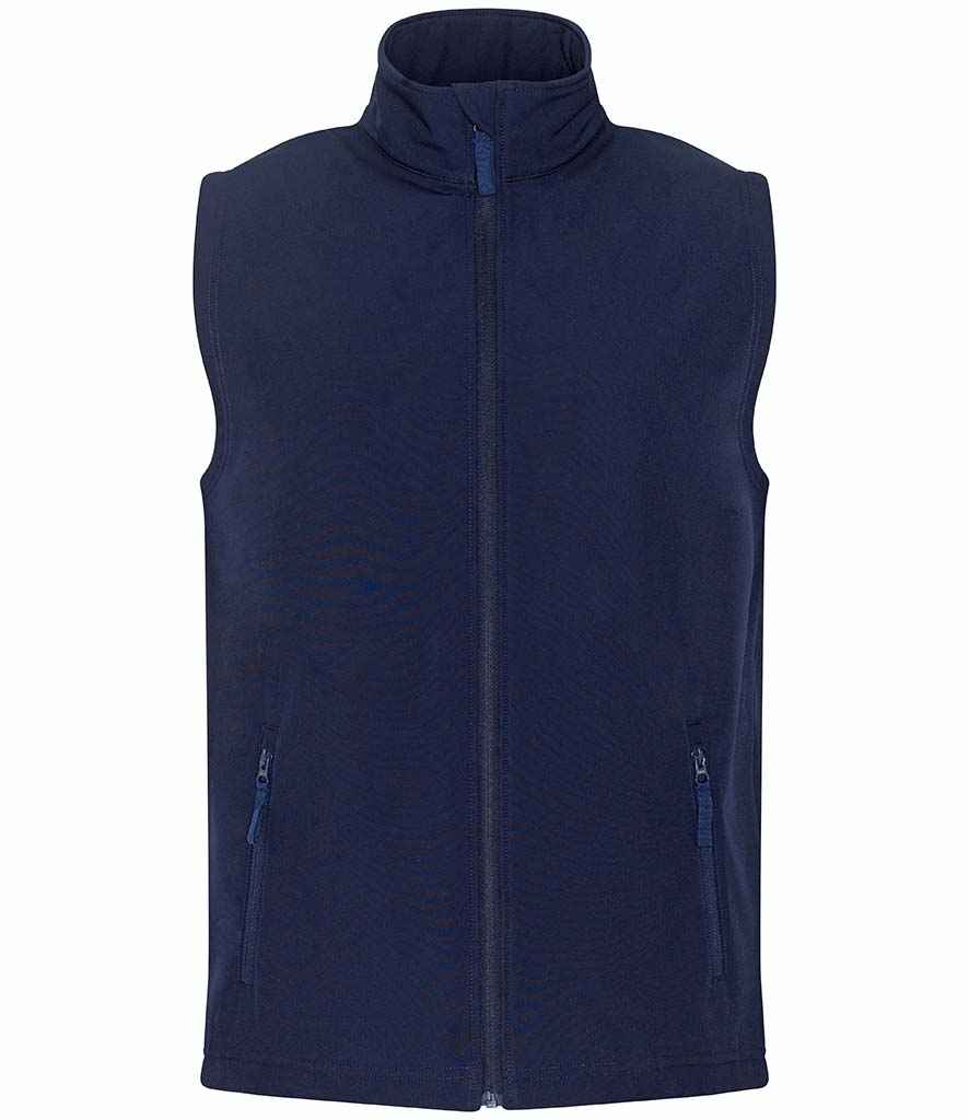 Pro RTX RX550 Navy Front - Soft Shell Bodywarmer Ready to be Embroidered and Printed by Custard Workwear - Cheap Personalised and Customised Workwear in Nottinghamshire, Derbyshire and Leicestershire