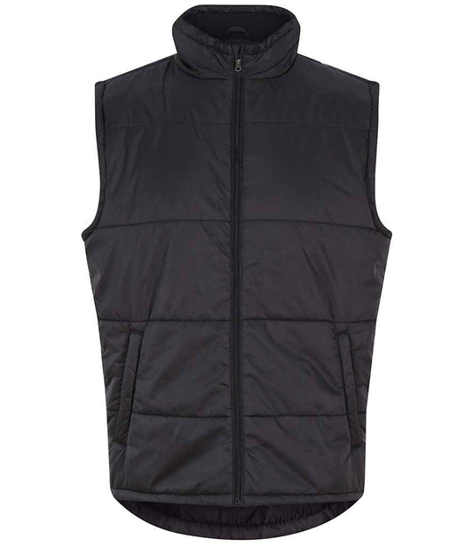 Pro RTX RX551 Black Front - Padded Bodywarmer Ready to be Embroidered and Printed by Custard Workwear - Cheap Personalised and Customised Workwear in Nottinghamshire, Derbyshire and Leicestershire