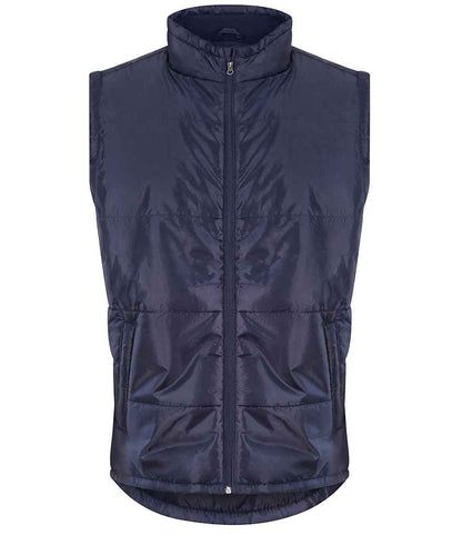 Pro RTX RX551 Navy Front - Padded Bodywarmer Ready to be Embroidered and Printed by Custard Workwear - Cheap Personalised and Customised Workwear in Nottinghamshire, Derbyshire and Leicestershire