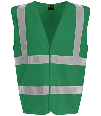 Pro RTX RX700 Kelly Green Front - Hi Vis Vest Ready to be Printed by Custard Workwear - Cheap Personalised and Customised Workwear in Nottinghamshire, Derbyshire and Leicestershire