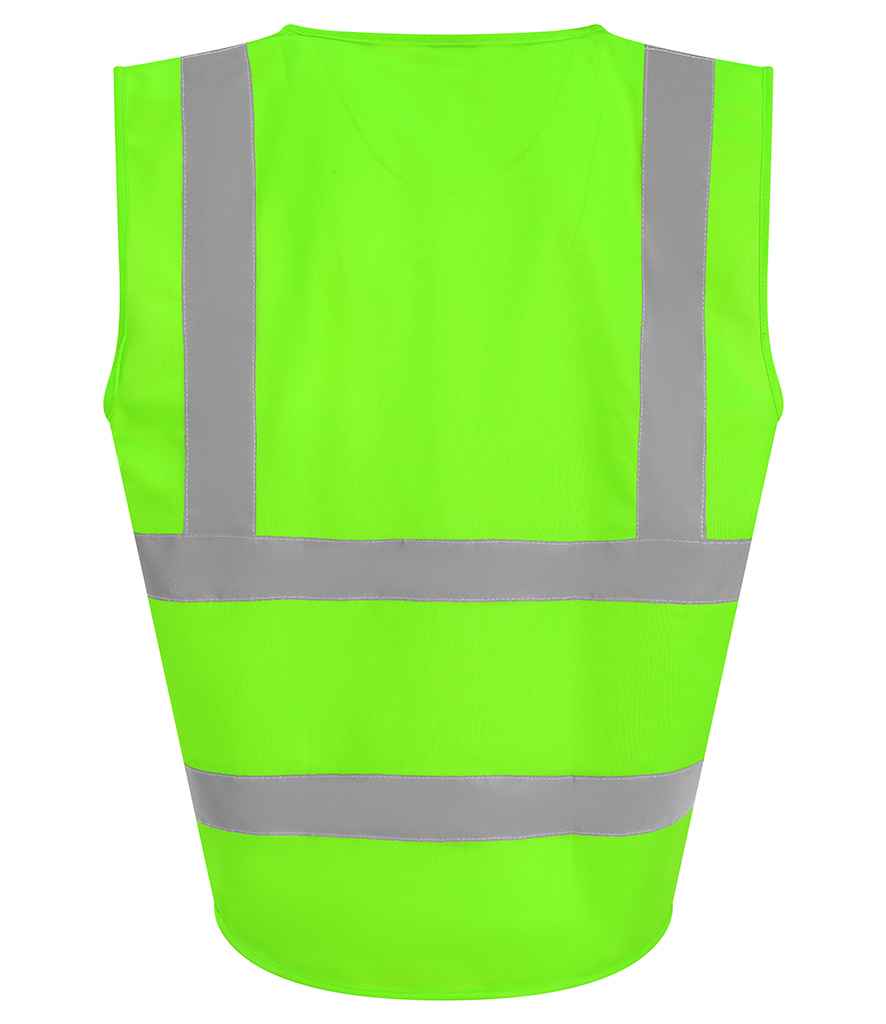 Pro RTX RX700 Lime Green Back - Hi Vis Vest Ready to be Printed by Custard Workwear - Cheap Personalised and Customised Workwear in Nottinghamshire, Derbyshire and Leicestershire