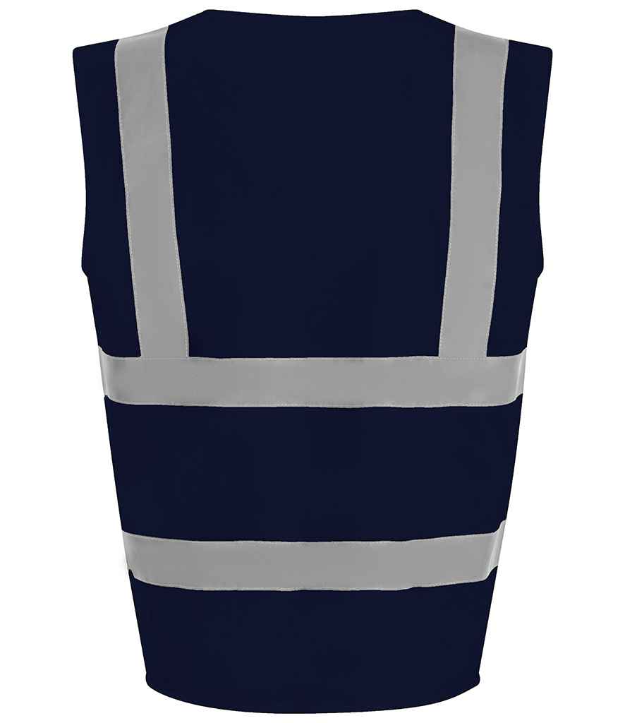 Pro RTX RX700 Navy Back - Hi Vis Vest Ready to be Printed by Custard Workwear - Cheap Personalised and Customised Workwear in Nottinghamshire, Derbyshire and Leicestershire