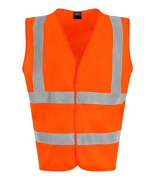Pro RTX RX700 Orange Front - Hi Vis Vest Ready to be Printed by Custard Workwear - Cheap Personalised and Customised Workwear in Nottinghamshire, Derbyshire and Leicestershire