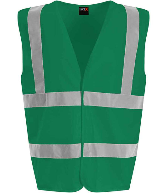 Pro RTX RX700 Paramedic Green Front - Hi Vis Vest Ready to be Printed by Custard Workwear - Cheap Personalised and Customised Workwear in Nottinghamshire, Derbyshire and Leicestershire