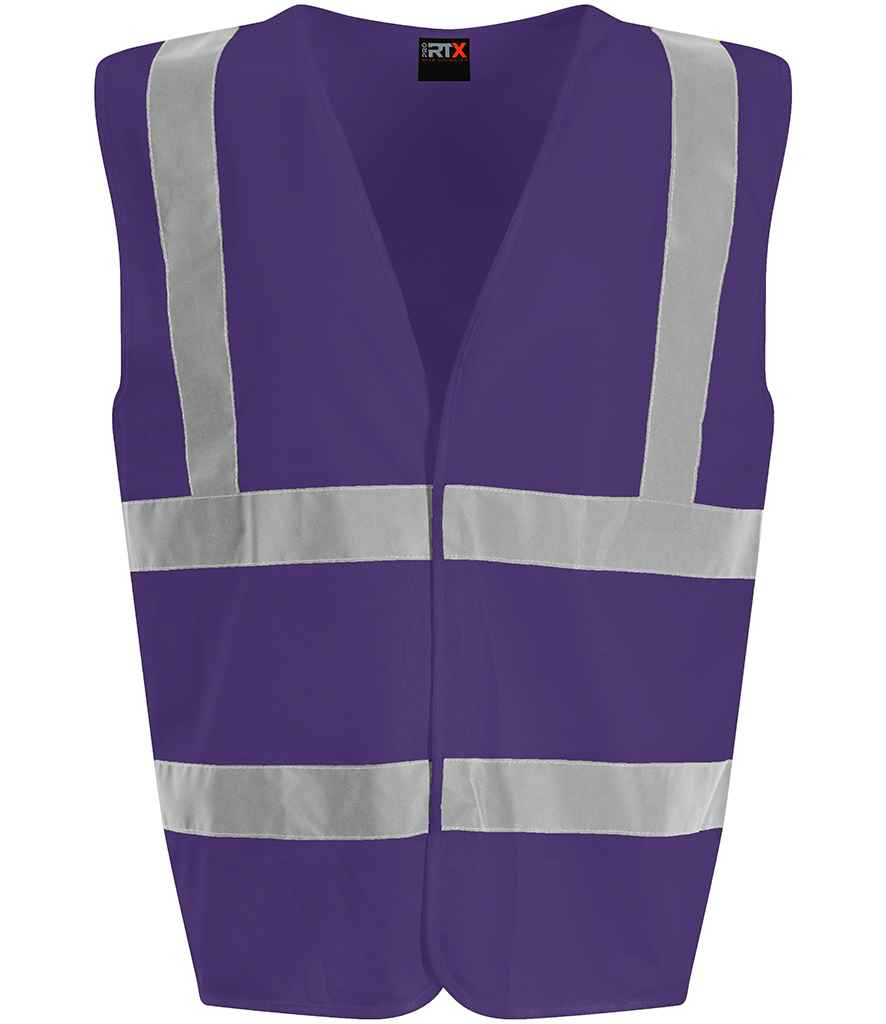Pro RTX RX700 Purple Front - Hi Vis Vest Ready to be Printed by Custard Workwear - Cheap Personalised and Customised Workwear in Nottinghamshire, Derbyshire and Leicestershire