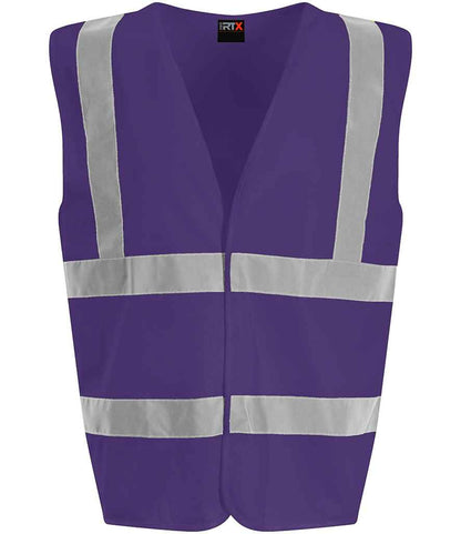 Pro RTX RX700 Purple Front - Hi Vis Vest Ready to be Printed by Custard Workwear - Cheap Personalised and Customised Workwear in Nottinghamshire, Derbyshire and Leicestershire