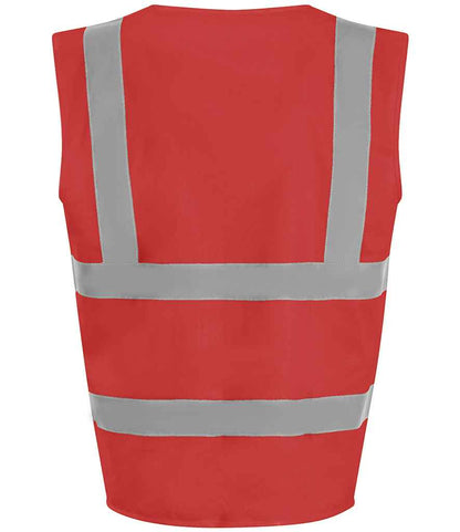 Pro RTX RX700 Red Back - Hi Vis Vest Ready to be Printed by Custard Workwear - Cheap Personalised and Customised Workwear in Nottinghamshire, Derbyshire and Leicestershire