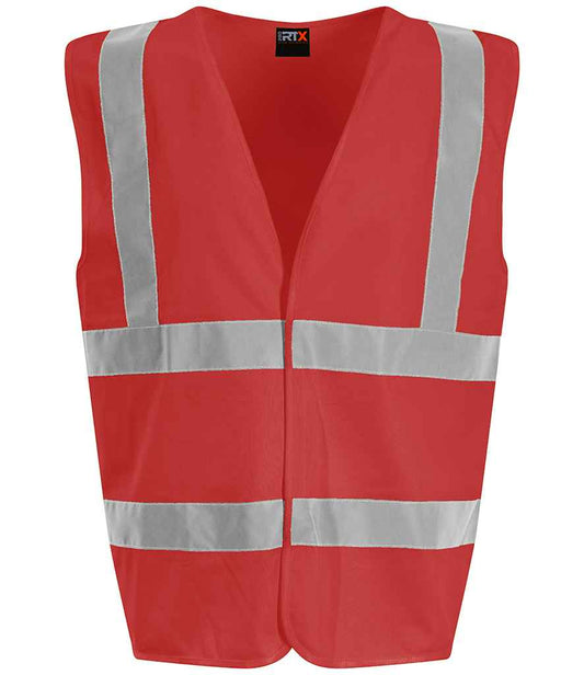 Pro RTX RX700 Red Front - Hi Vis Vest Ready to be Printed by Custard Workwear - Cheap Personalised and Customised Workwear in Nottinghamshire, Derbyshire and Leicestershire