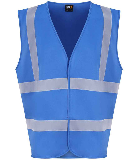 Pro RTX RX700 Sapphire Blue Front - Hi Vis Vest Ready to be Printed by Custard Workwear - Cheap Personalised and Customised Workwear in Nottinghamshire, Derbyshire and Leicestershire