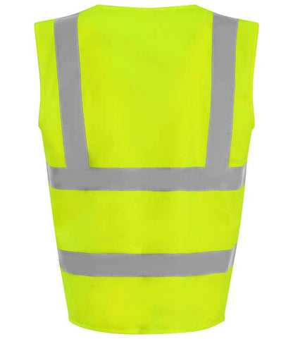 Pro RTX RX700 Yellow Back - Hi Vis Vest Ready to be Printed by Custard Workwear - Cheap Personalised and Customised Workwear in Nottinghamshire, Derbyshire and Leicestershire