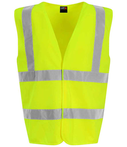 Pro RTX RX700 Yellow Front - Hi Vis Vest Ready to be Printed by Custard Workwear - Cheap Personalised and Customised Workwear in Nottinghamshire, Derbyshire and Leicestershire