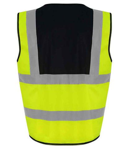 Pro RTX RX700 Yellow/Black Back - Hi Vis Vest Ready to be Printed by Custard Workwear - Cheap Personalised and Customised Workwear in Nottinghamshire, Derbyshire and Leicestershire