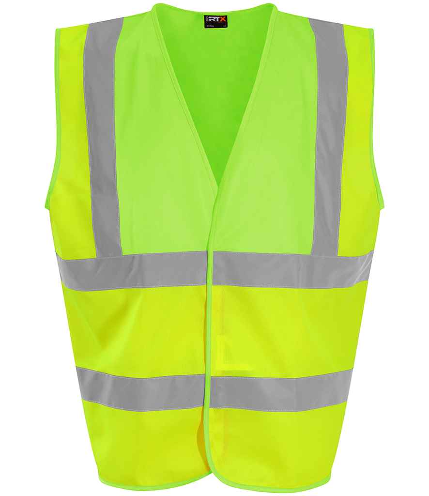 Pro RTX RX700 Yellow/Lime Green Front - Hi Vis Vest Ready to be Printed by Custard Workwear - Cheap Personalised and Customised Workwear in Nottinghamshire, Derbyshire and Leicestershire