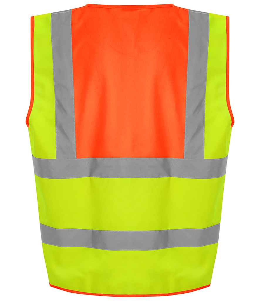 Pro RTX RX700 Yellow/Orange Back - Hi Vis Vest Ready to be Printed by Custard Workwear - Cheap Personalised and Customised Workwear in Nottinghamshire, Derbyshire and Leicestershire