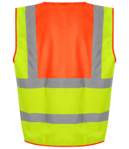 Pro RTX RX700 Yellow/Orange Back - Hi Vis Vest Ready to be Printed by Custard Workwear - Cheap Personalised and Customised Workwear in Nottinghamshire, Derbyshire and Leicestershire