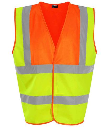 Pro RTX RX700 Yellow/Orange Front - Hi Vis Vest Ready to be Printed by Custard Workwear - Cheap Personalised and Customised Workwear in Nottinghamshire, Derbyshire and Leicestershire