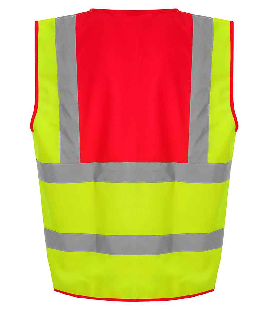 Pro RTX RX700 Yellow/Pink Back - Hi Vis Vest Ready to be Printed by Custard Workwear - Cheap Personalised and Customised Workwear in Nottinghamshire, Derbyshire and Leicestershire
