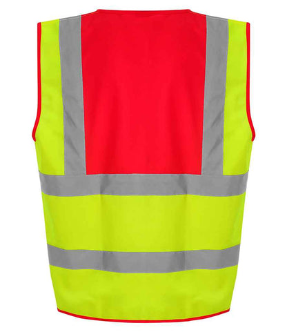 Pro RTX RX700 Yellow/Pink Back - Hi Vis Vest Ready to be Printed by Custard Workwear - Cheap Personalised and Customised Workwear in Nottinghamshire, Derbyshire and Leicestershire