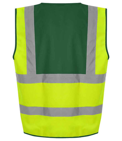 Pro RTX RX700 Yellow/Paramedic Green Back - Hi Vis Vest Ready to be Printed by Custard Workwear - Cheap Personalised and Customised Workwear in Nottinghamshire, Derbyshire and Leicestershire