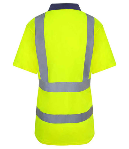 Pro RTX RX710 Yellow/Navy Back - Hi Vis Polo Shirt Ready to be Printed by Custard Workwear - Cheap Personalised and Customised Workwear in Nottinghamshire, Derbyshire and Leicestershire