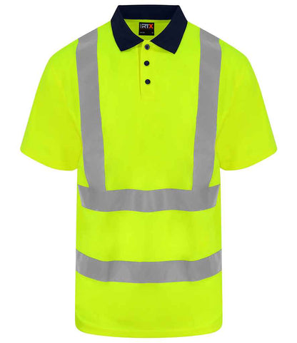 Pro RTX RX710 Yellow/Navy Front - Hi Vis Polo Shirt Ready to be Printed by Custard Workwear - Cheap Personalised and Customised Workwear in Nottinghamshire, Derbyshire and Leicestershire