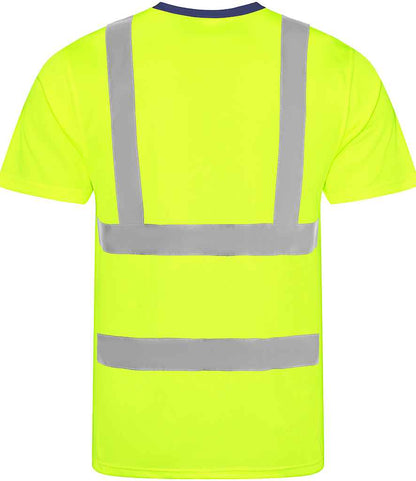 Pro RTX RX720 Yellow/Navy Back - Hi Vis T-Shir Ready to be Printed by Custard Workwear - Cheap Personalised and Customised Workwear in Nottinghamshire, Derbyshire and Leicestershire