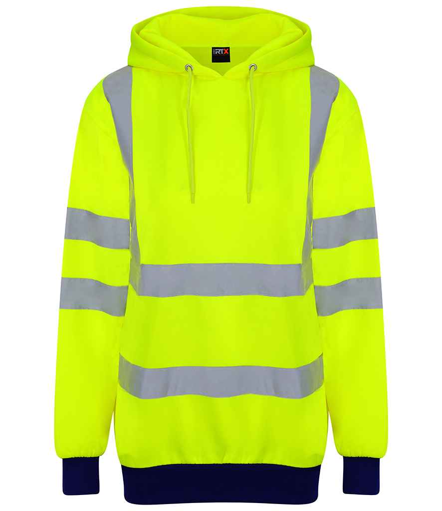 Pro RTX RX740 Yellow/Navy Front - Hi Vis Hoodie Ready to be Embroidered and Printed by Custard Workwear - Cheap Personalised and Customised Workwear in Nottinghamshire, Derbyshire and Leicestershire