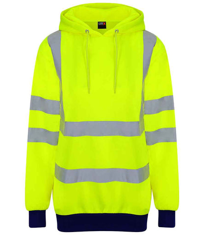 Pro RTX RX740 Yellow/Navy Front - Hi Vis Hoodie Ready to be Embroidered and Printed by Custard Workwear - Cheap Personalised and Customised Workwear in Nottinghamshire, Derbyshire and Leicestershire