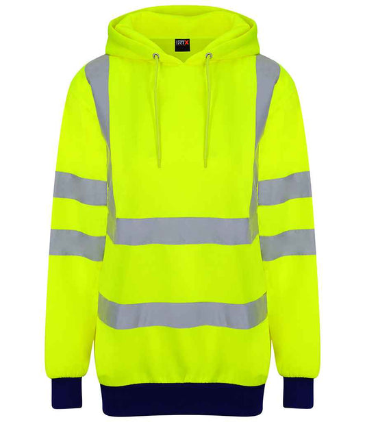 Pro RTX RX740 Yellow/Navy Front - Hi Vis Hoodie Ready to be Embroidered and Printed by Custard Workwear - Cheap Personalised and Customised Workwear in Nottinghamshire, Derbyshire and Leicestershire