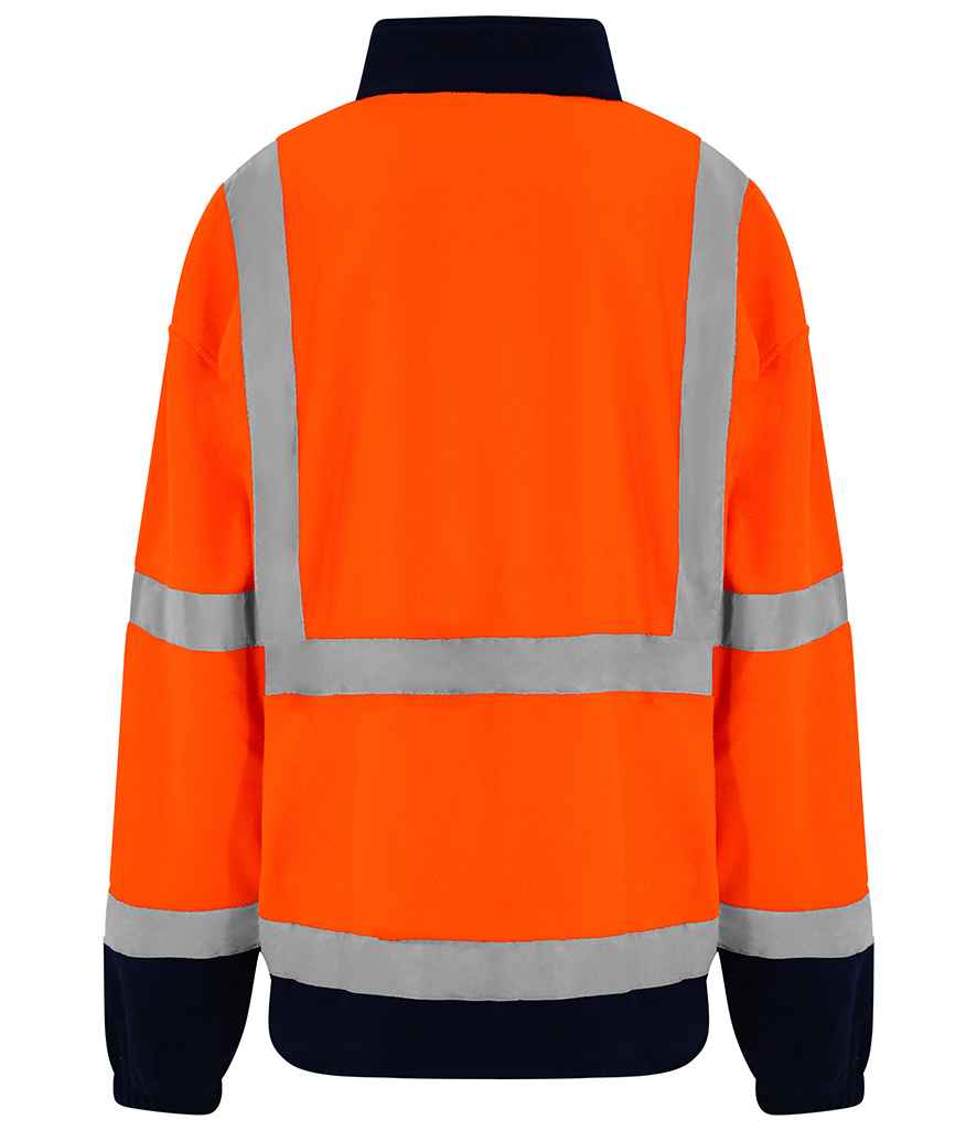 Pro RTX RX750 Orange/Navy Back - Hi Vis Fleece Ready to be Embroidered by Custard Workwear - Cheap Personalised and Customised Workwear in Nottinghamshire, Derbyshire and Leicestershire