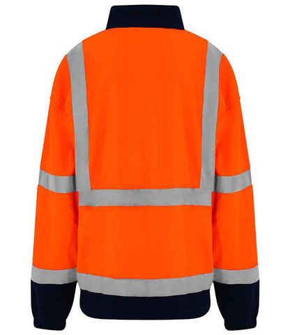 Pro RTX RX750 Orange/Navy Back - Hi Vis Fleece Ready to be Embroidered by Custard Workwear - Cheap Personalised and Customised Workwear in Nottinghamshire, Derbyshire and Leicestershire