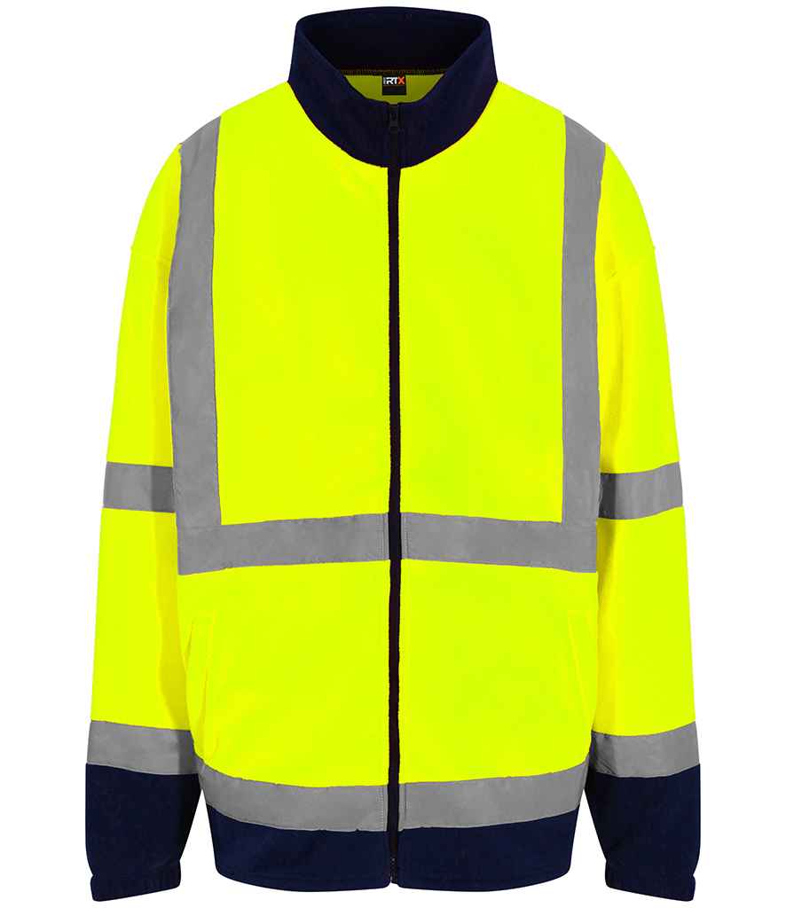 Pro RTX RX750 Yellow/Navy Front - Hi Vis Fleece Ready to be Embroidered by Custard Workwear - Cheap Personalised and Customised Workwear in Nottinghamshire, Derbyshire and Leicestershire