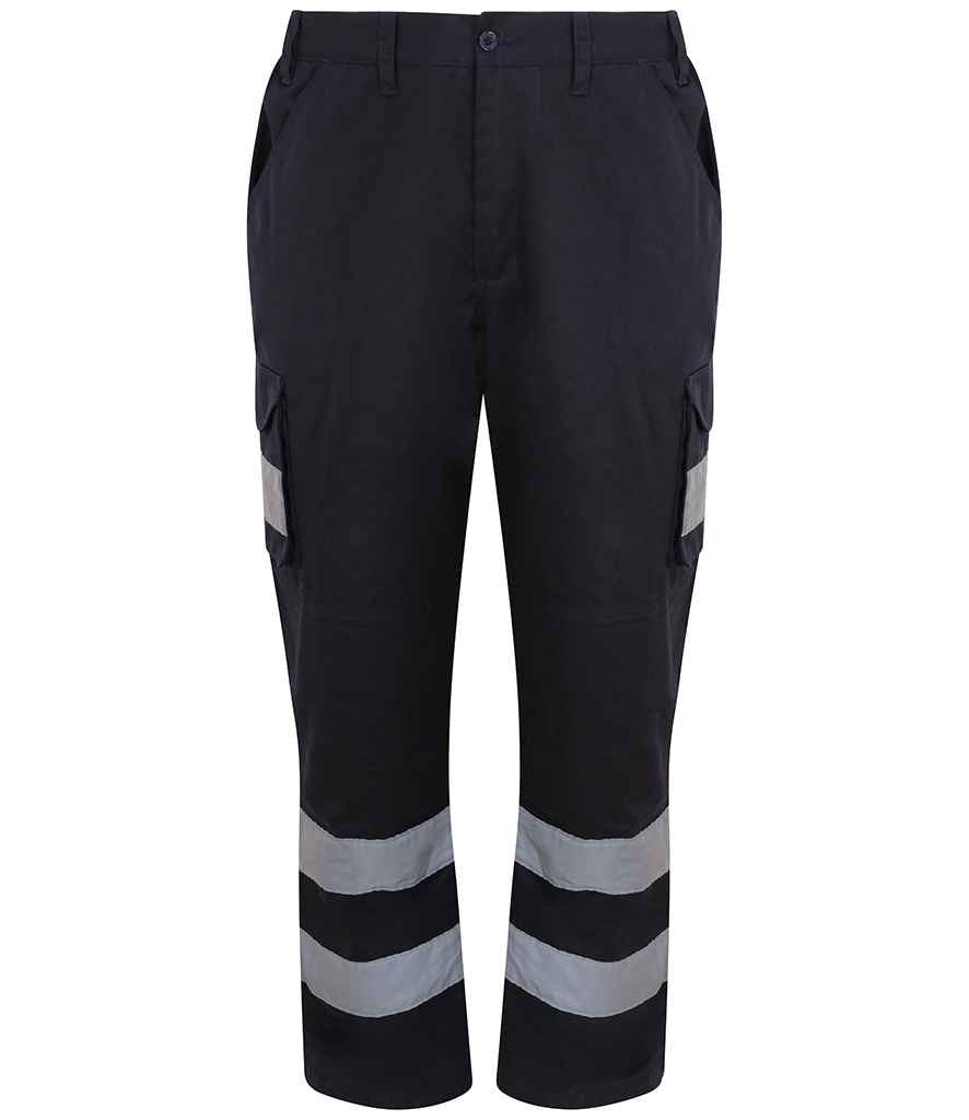 Pro RTX RX760 Navy Front - Hi Vis Trouser Ready to be  by Custard Workwear - Cheap Personalised and Customised Workwear in Nottinghamshire, Derbyshire and Leicestershire