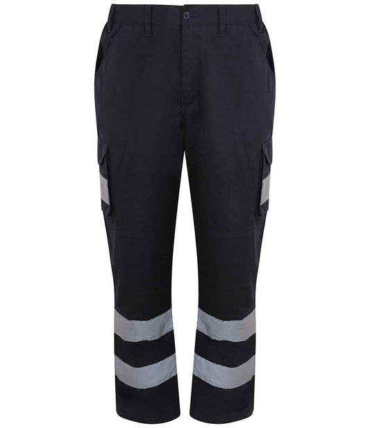 Pro RTX RX760 Navy Front - Hi Vis Trouser Ready to be  by Custard Workwear - Cheap Personalised and Customised Workwear in Nottinghamshire, Derbyshire and Leicestershire