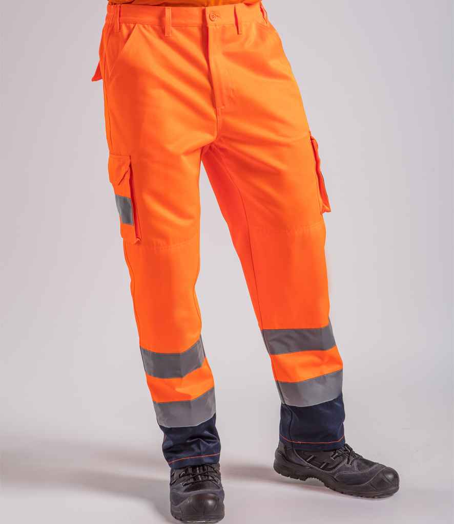 Pro RTX RX760 Orange Model - Hi Vis Trouser Ready to be  by Custard Workwear - Cheap Personalised and Customised Workwear in Nottinghamshire, Derbyshire and Leicestershire