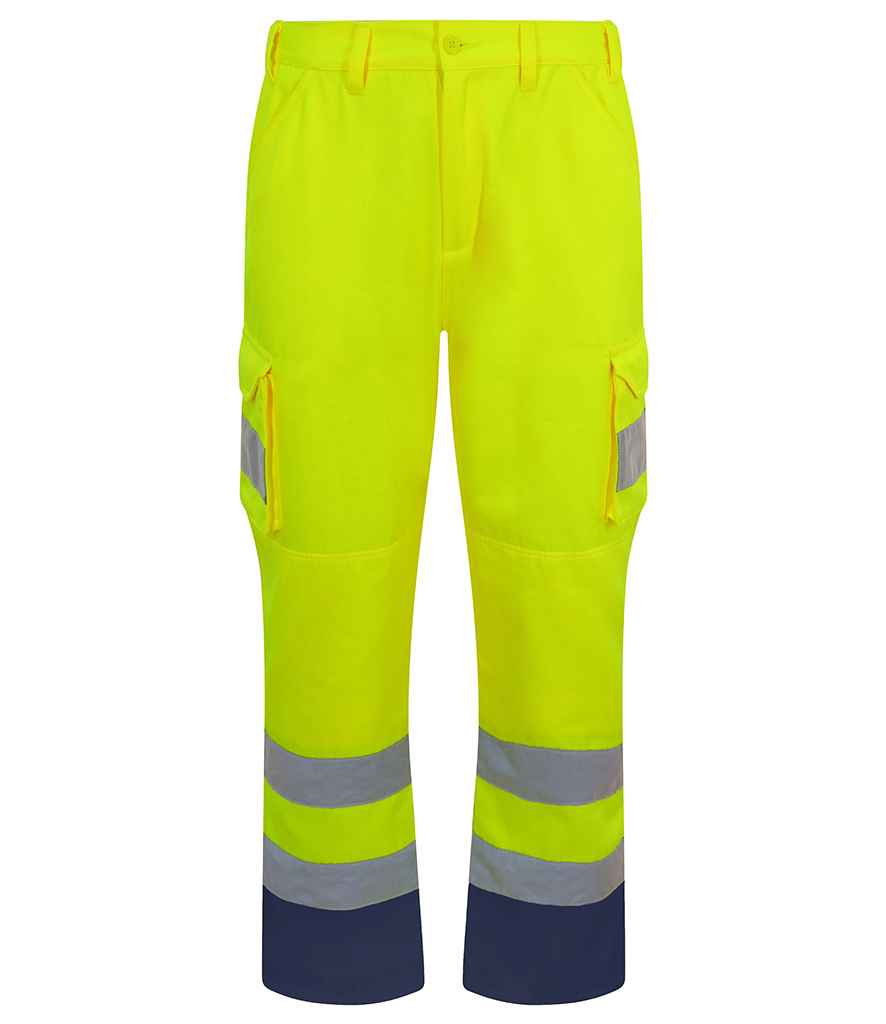 Pro RTX RX760 Yellow Front - Hi Vis Trouser Ready to be  by Custard Workwear - Cheap Personalised and Customised Workwear in Nottinghamshire, Derbyshire and Leicestershire