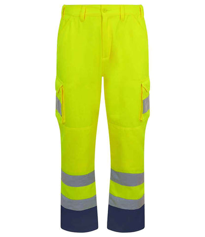Pro RTX RX760 Yellow Front - Hi Vis Trouser Ready to be  by Custard Workwear - Cheap Personalised and Customised Workwear in Nottinghamshire, Derbyshire and Leicestershire