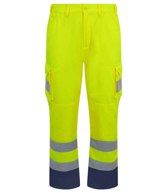 Pro RTX RX760 Yellow Front - Hi Vis Trouser Ready to be  by Custard Workwear - Cheap Personalised and Customised Workwear in Nottinghamshire, Derbyshire and Leicestershire