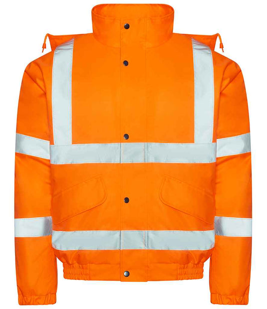 Pro RTX RX770 Orange Front - Hi Vis Waterproof  Jacket Ready to be Embroidered and Printed by Custard Workwear - Cheap Personalised and Customised Workwear in Nottinghamshire, Derbyshire and Leicestershire