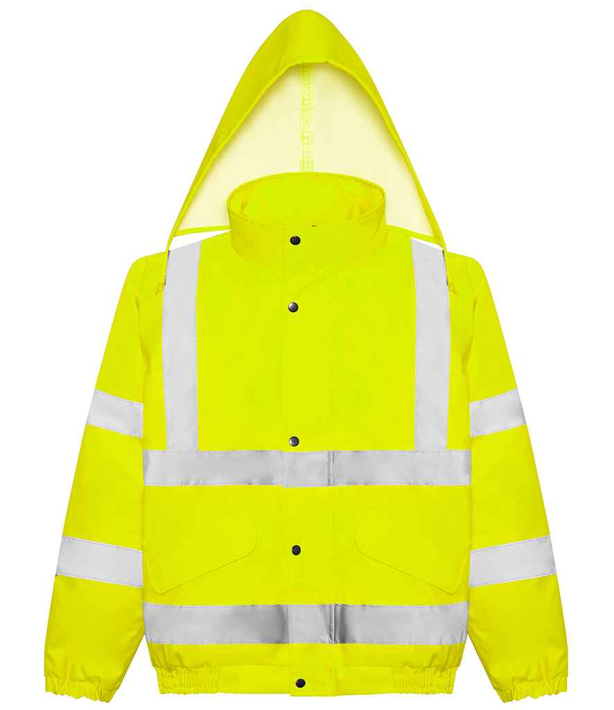 Pro RTX RX770 Yellow Detail - Hi Vis Waterproof  Jacket Ready to be Embroidered and Printed by Custard Workwear - Cheap Personalised and Customised Workwear in Nottinghamshire, Derbyshire and Leicestershire