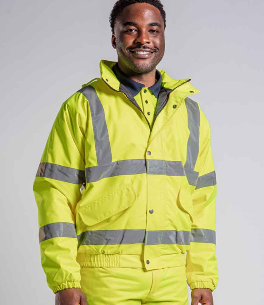 Pro RTX RX770 Yellow Model - Hi Vis Waterproof  Jacket Ready to be Embroidered and Printed by Custard Workwear - Cheap Personalised and Customised Workwear in Nottinghamshire, Derbyshire and Leicestershire