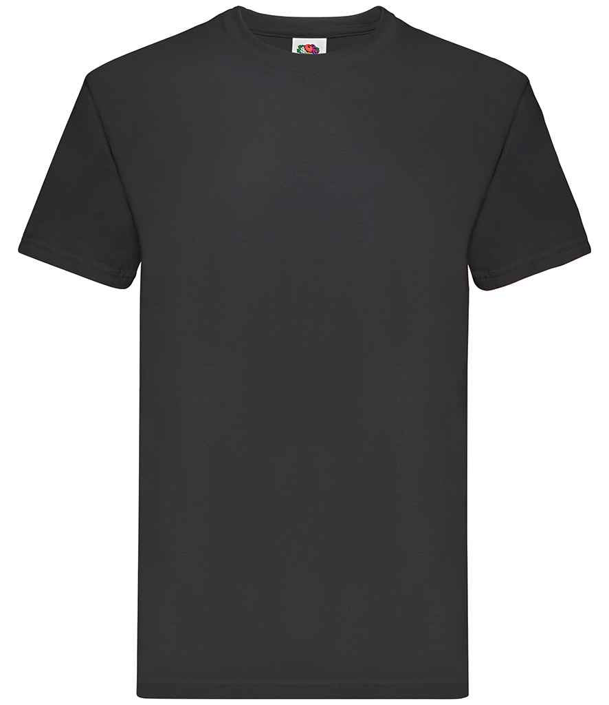 Fruit of the Loom SS10 Black Front -  Ready to be Embroidered and Printed by Custard Workwear - Cheap Personalised and Customised Workwear in Nottinghamshire, Derbyshire and Leicestershire
