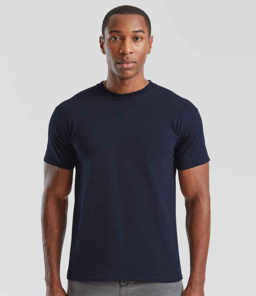 Fruit of the Loom SS10 Deep Navy Model -  Ready to be Embroidered and Printed by Custard Workwear - Cheap Personalised and Customised Workwear in Nottinghamshire, Derbyshire and Leicestershire