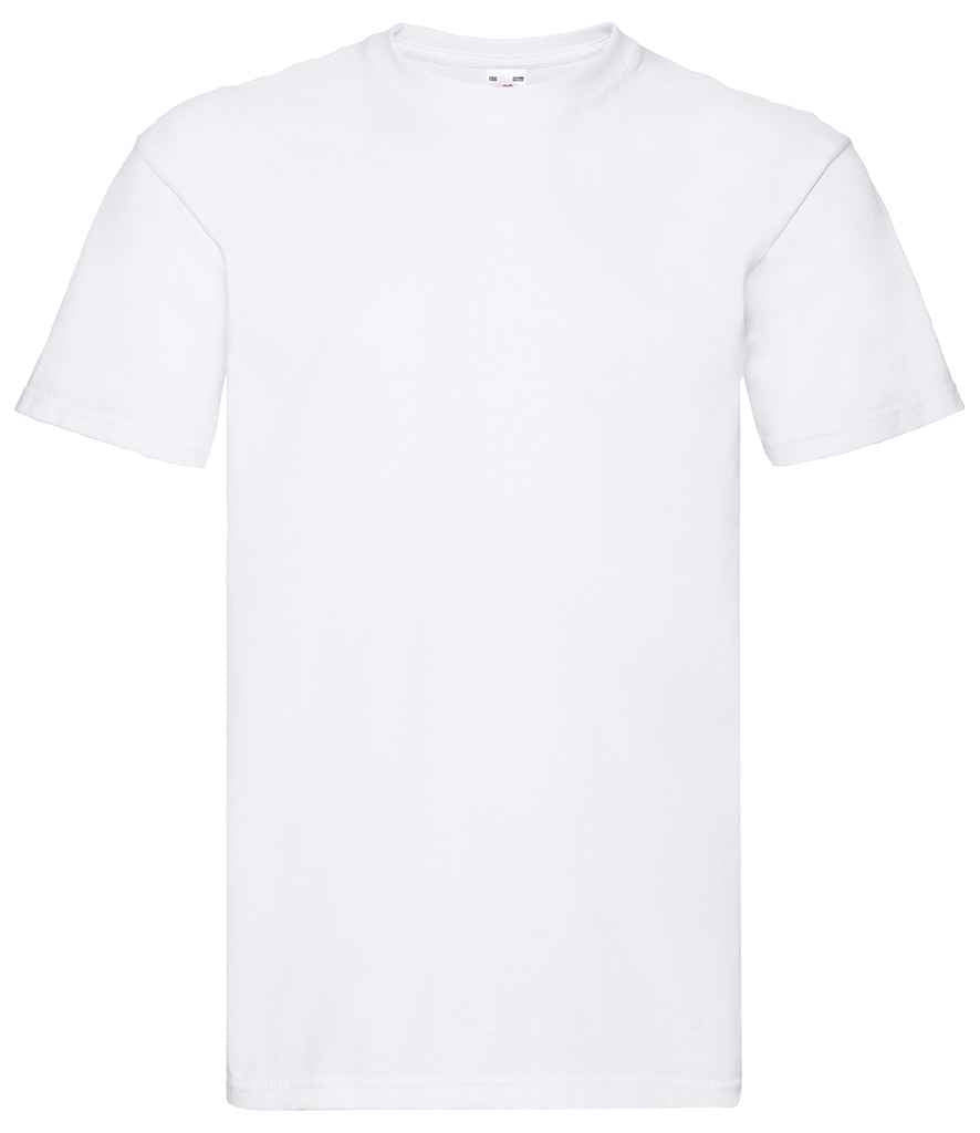 Fruit of the Loom SS10 White Front -  Ready to be Embroidered and Printed by Custard Workwear - Cheap Personalised and Customised Workwear in Nottinghamshire, Derbyshire and Leicestershire