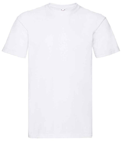 Fruit of the Loom SS10 White Front -  Ready to be Embroidered and Printed by Custard Workwear - Cheap Personalised and Customised Workwear in Nottinghamshire, Derbyshire and Leicestershire