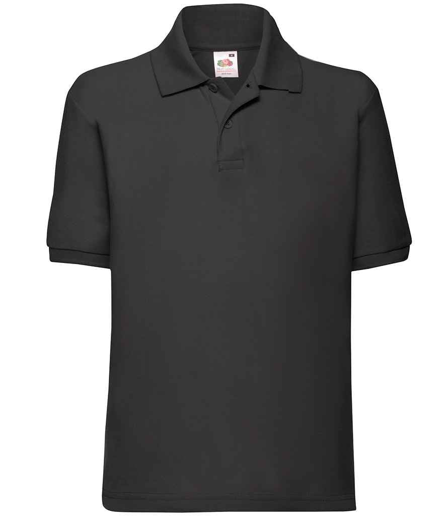 Fruit of the Loom SS11B Black Front -  Ready to be Embroidered and Printed by Custard Workwear - Cheap Personalised and Customised Workwear in Nottinghamshire, Derbyshire and Leicestershire