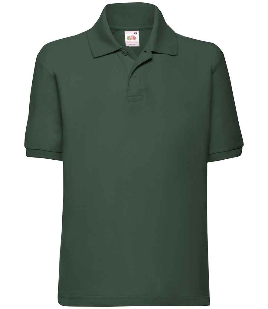 Fruit of the Loom SS11B Bottle Green Front -  Ready to be Embroidered and Printed by Custard Workwear - Cheap Personalised and Customised Workwear in Nottinghamshire, Derbyshire and Leicestershire